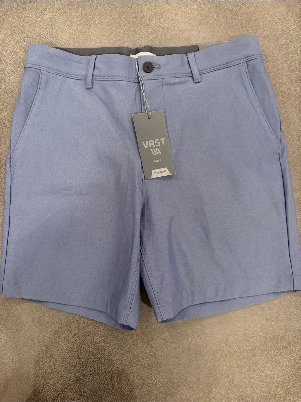VRST Men’s Light Blue flat front 32 Golf shorts 7” inseam